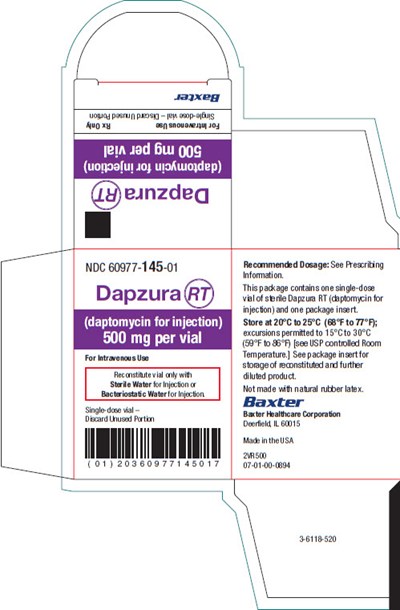 Daptomycin Representative Carton Label  60977-145-01 (Image 03 1 Of 2)